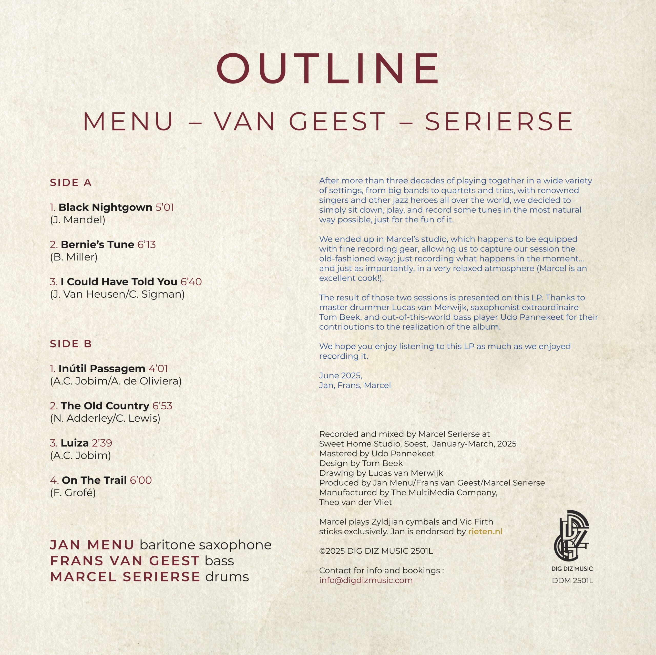Menu-Van Geest-Serierse 'Outline' (vinyl) - Afbeelding 2